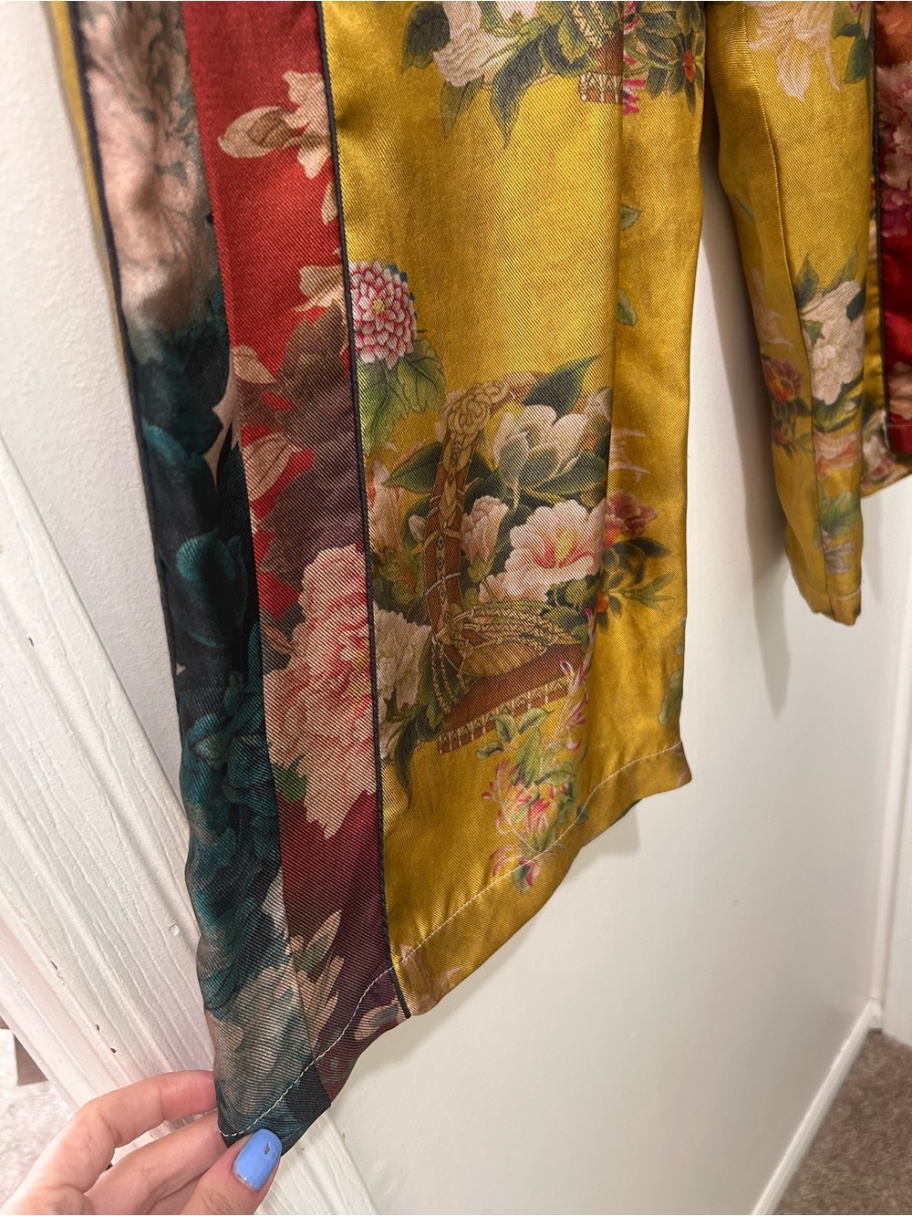 Johnny Was Dylan Pant Silk Floral Wideleg Palazzo Pants Large NWT MSRP $275 Chic - Picture 5 of 16